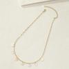 A fashionable golden yellow neck chain, silver gray disc pendant, women's student temperament fashion necklace.
