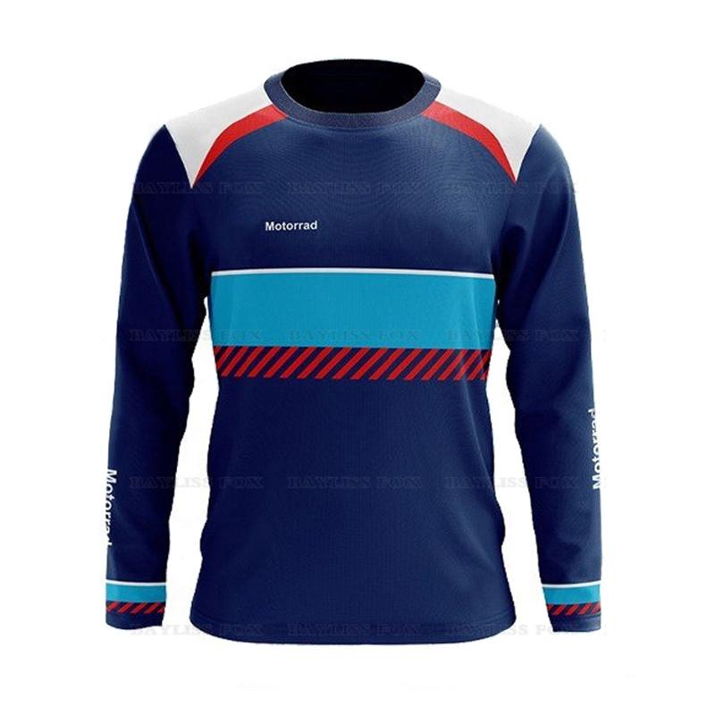 For BMW Motorrad Racing Jerseys 2023 ADVENTURE Riding Sport Travel Long T-Shirt Summer Blue Motorcycle Team Anti-UV Do Not Fade