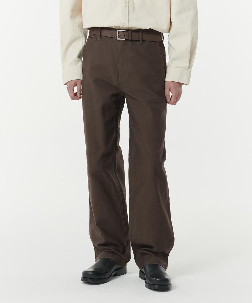 MUSINSA STANDARD Back Satin Officer Pants [Brown]