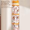 Home Plush Toy Storage Bucket Large Capacity Transparent Storage Tube with Wheels Children's Plush Toy Stuffed Storage 3/4-layer