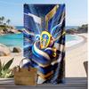 Leeds United Fußball-Druck Strandtuch, Großes Weiches Schnelltrocknendes Handtuch für Strand Camping Schwimmen