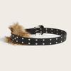 Pu Leather Wide Belt Artificial Fur Design And Carved Needle Buckle For Fashion Lovers