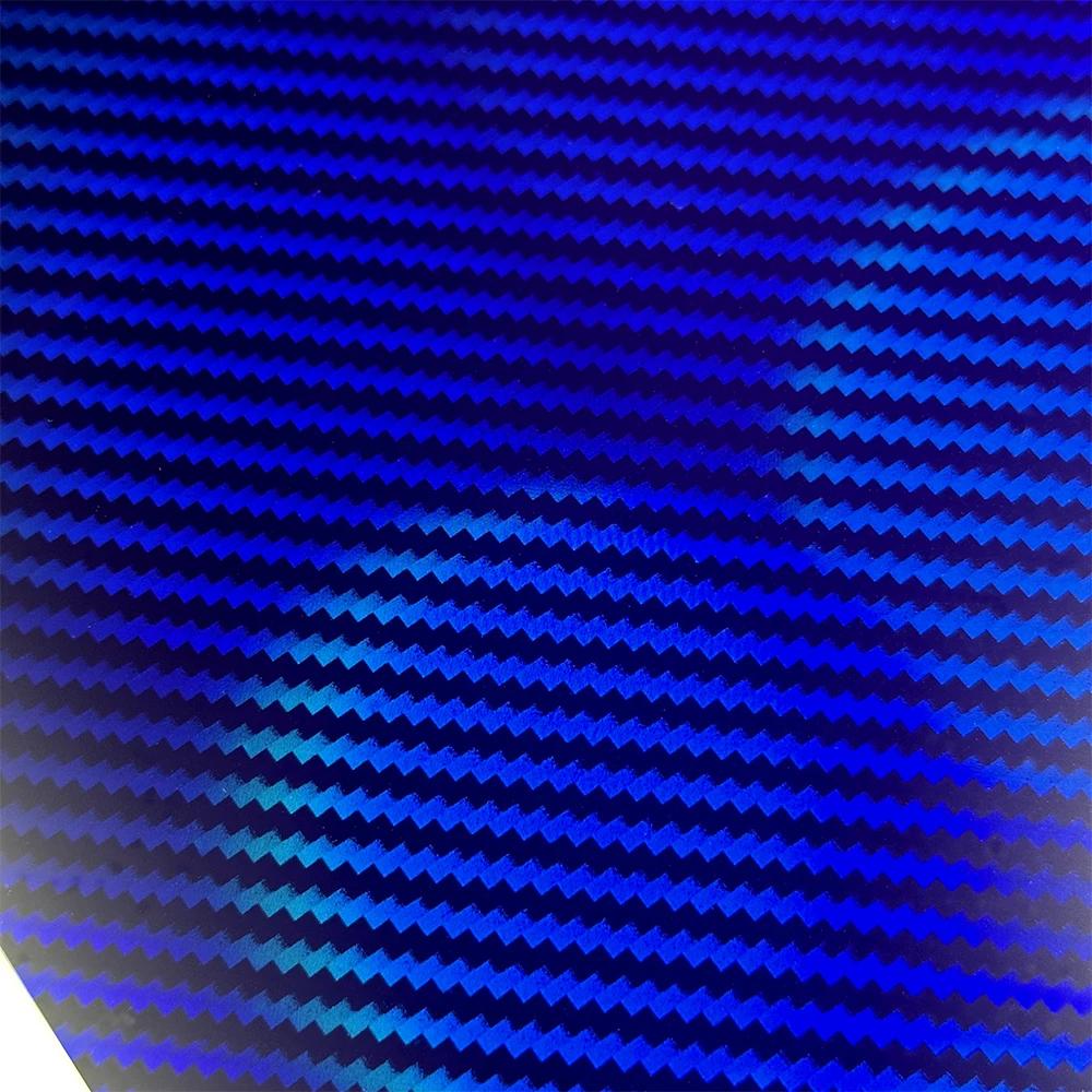 High Gloss Laser Blue Carbon Fiber Vinyl Film Motorcycle Body Stickers Rainbow Car Film Covers Accessories Wrap Foil Sticker