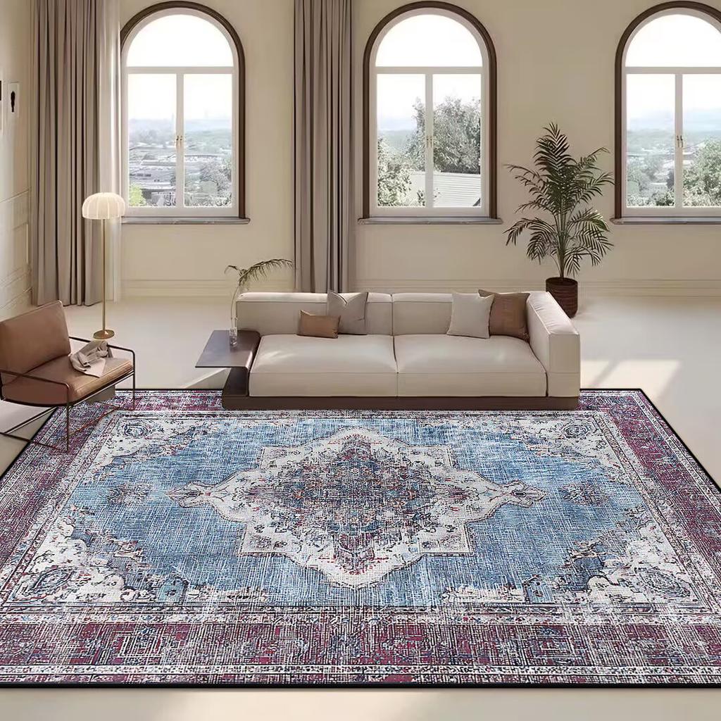 Vintage Persian High-end Carpet Living Room Sofa Washable Rug Home Luxury Decoration Large Bedroom Rug Non-slip Coffee Table Mat