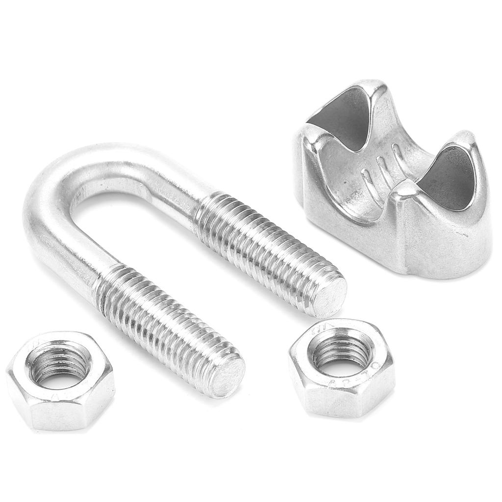 4pcs 9/16 Inch M14 Stainless Steel Wire Rope Cable Clip Clamp U Bolt Saddle Fastener