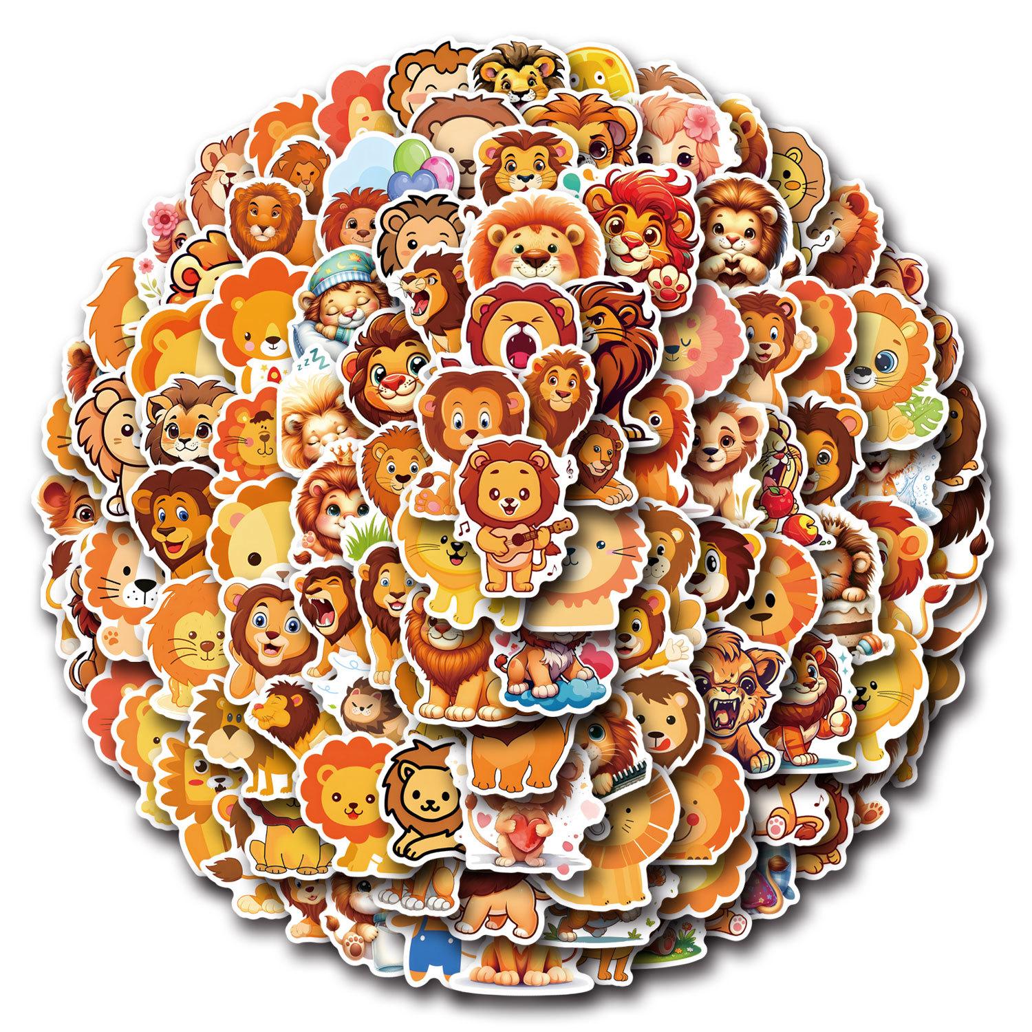 

110 New Cartoon Lion Graffiti Stickers Suitcase Mobile Phone Skateboard Cartoon Stickers