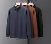 Men's Warm Wool-Blend Zipper Base Layer Shirt with Plush Lining and Stand Collar
