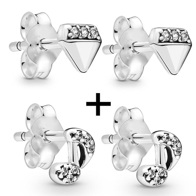 2 Paare/los Silber Überzogene Kristall Stern & Mond Blume Stud Ohrringe Für Frauen Frau Kubikzircon Weiblichen Ohrringe Bijoux Hochzeit geschenk