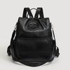 Soft Leather Women Backpack Geometric Pattern Patchwork Backpack Large Capacity Women's Travel Bag