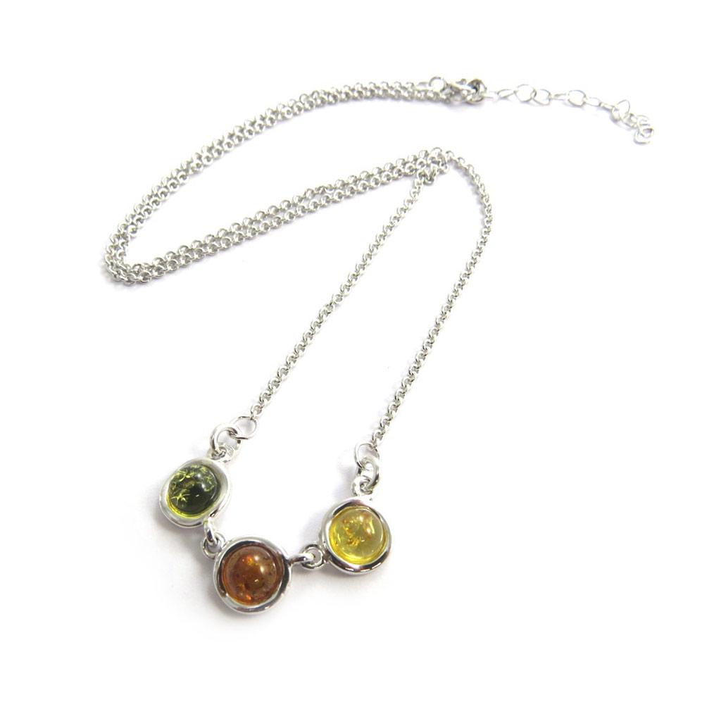 Les Trésors De Lily [N2812] - Sølvkjede 'Inspiration' 3 rav (rhodiumbelagt) - 8 mm