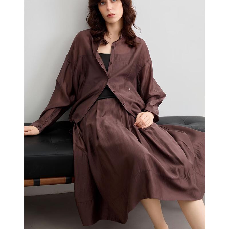 Demana Lyocell Blend Breathable A-Line Midi Skirt M