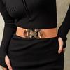 Wide Elastic Waist Belt 75cm Women's Belt, Stretch Fashionable with Slimming for Daily Commute Geometric Metal Buckle, Dress Corset Accessory