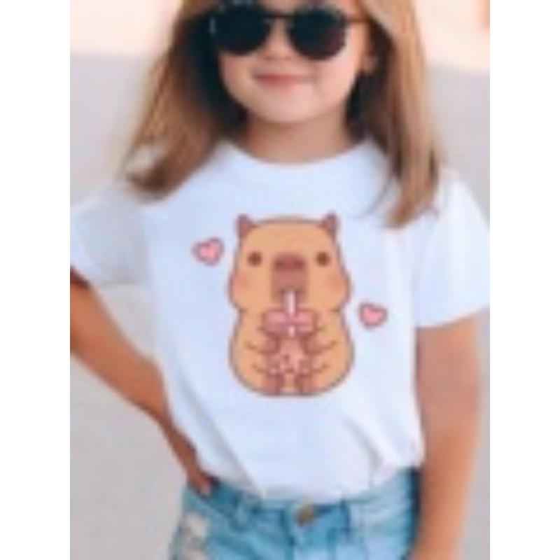 Capybara Children's T-Shirt Tops 3D Print Kids Clothes Boys T-Shirt Short Sleeve Tee Summer T-Shirt for Boy Cartoon Girl Clothes