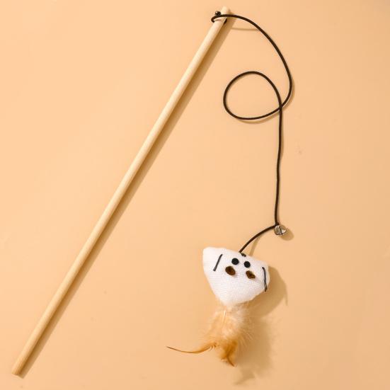Funny Cat Stick Interactive Toy with Feather Lightweight Cat Teaser Wand Hunting Instinct Activation Cat Teaser Stick for Indoor Cats And Kittens