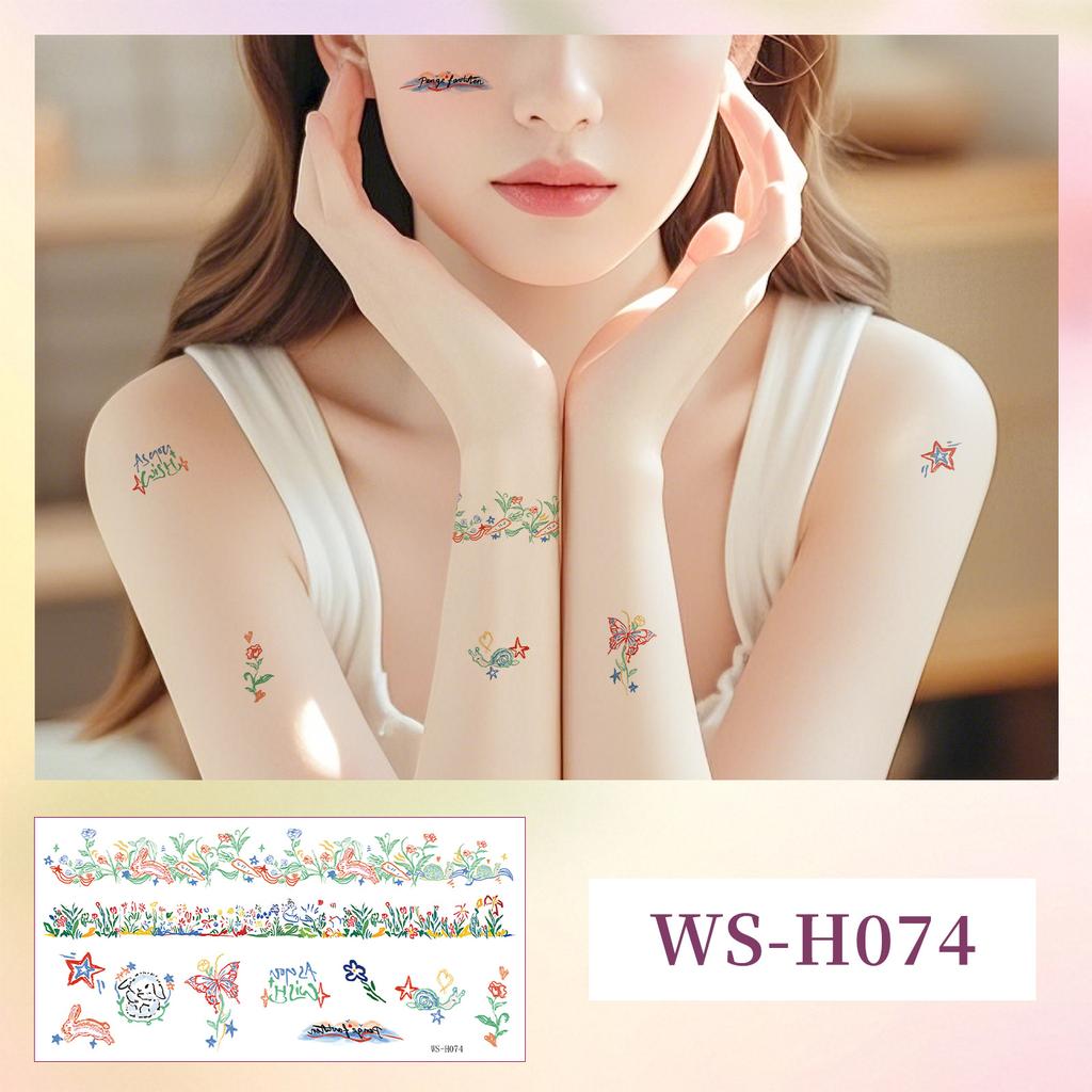 Grenzüberschreitend Beliebt Klein Frisch Erwachsenen Finger Tattoo Aufkleber Wasserdicht Niedlich Kinder Armband Narbenabdeckung