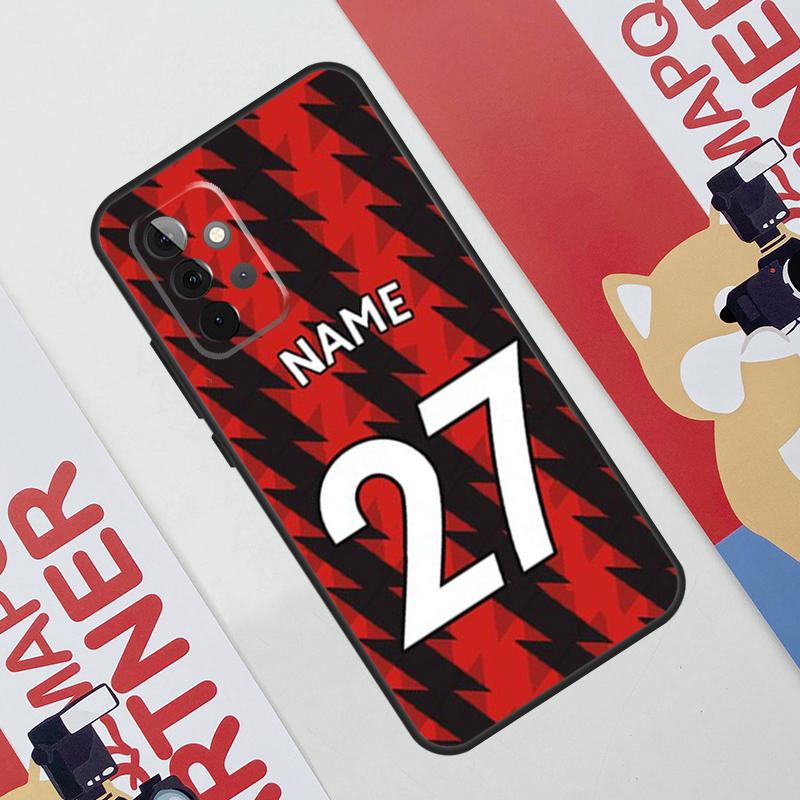 Custom Number Football Name Case For Samsung Galaxy A54 A34 A24 A14 A73 A53 A33 A23 A13 A52 A32 A22 A12 A51 A71 Cover