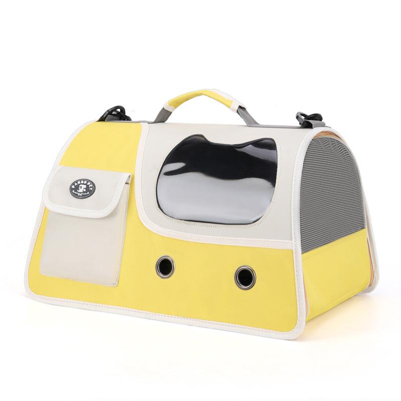 Pet breathable cat bag foldable adjustable length cat out handbag shoulder bag pet supplies