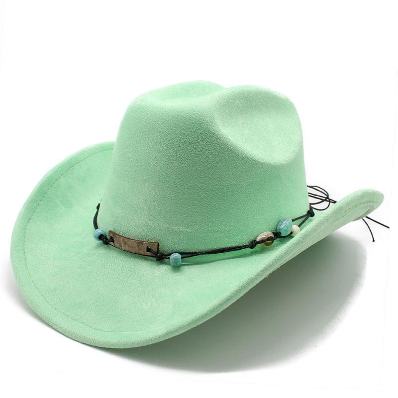 Ethnic Style Western Cowboy Hat With Large Brim For Outdoor Sunshade And Breathability