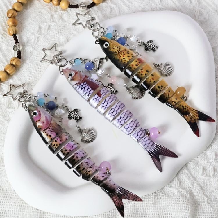 Trendy Swimbait Keychain Unisex Artificial Fish Accessory Fishing Theme Decoration Lightweight Waterproof Accessories