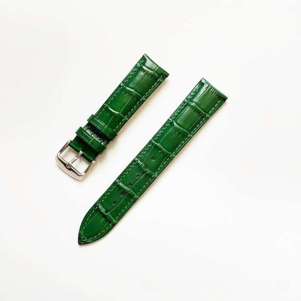 Genuine Leather Bamboo Grain Watch Strap with Pin & Butterfly Buckles, Universal Fit for Men & Women.