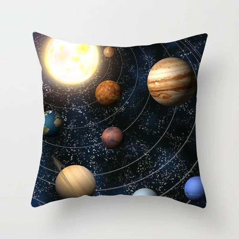 Starry Sky Landscape Planet Series Printed Pillowcase Sofa Seat Cushion Cover Future Sense Home Decoration Embrace