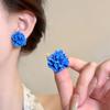3D Pink White Flower Earrings for Women Imitation Pearl Acrylic Blooming Gardenia Stud Earrings Cute Jewelry Yellow Purple