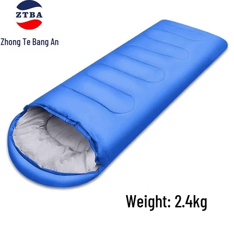 Portable Outdoor Envelope Hooded Camping Sleeping Bag Length: 180+30cm, Width: 75cm, Weight: 2.4kg