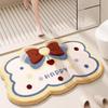 Adorable Cartoon Faux Cashmere Non-Slip Quick-Dry Bathroom Mat