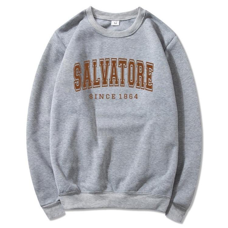 Vampire Diaries TVD Damon Stefan Salvatore Mystic Falls Vintage Hoodie Sweatshirt Crewneck Jumper Fans Top Since1864