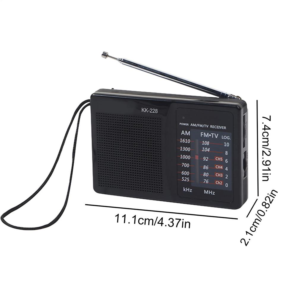 

Outdoor Am Fm Radio Small Radios Portable Am Fm LED Display Music Device With Phone Notebook Compatibility For Travel Camping чёрный