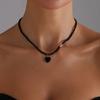 Trendy Alloy Heart Necklace Featuring Drip Oil Designs Portable Skin-Friendly Jewelry for Daily Wear