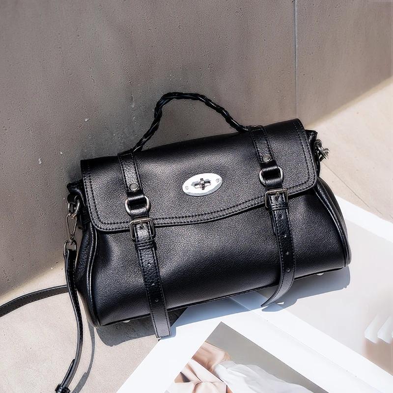 Women's genuine leather shoulder bag ladies soft luxury design feminine luxury tote bag
