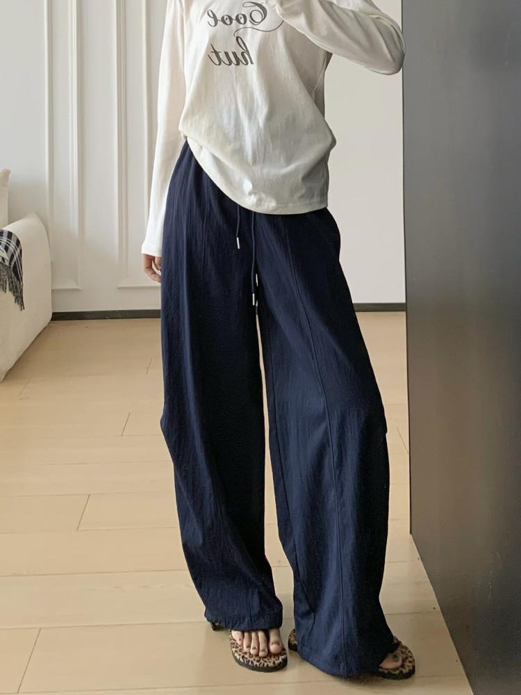 Casual High Waist Embroidered Wide Leg Pants For Women Summer Lightweight Linen Style