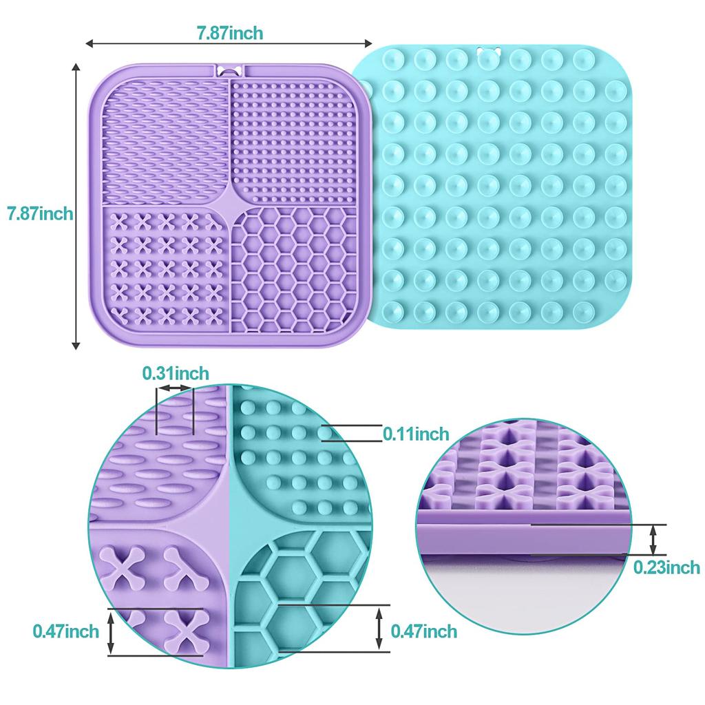 Food Safe BPA Free Easy Clean Silicone Lick Mat for Dogs and Cats Slower Feeder Pet Lick Mat