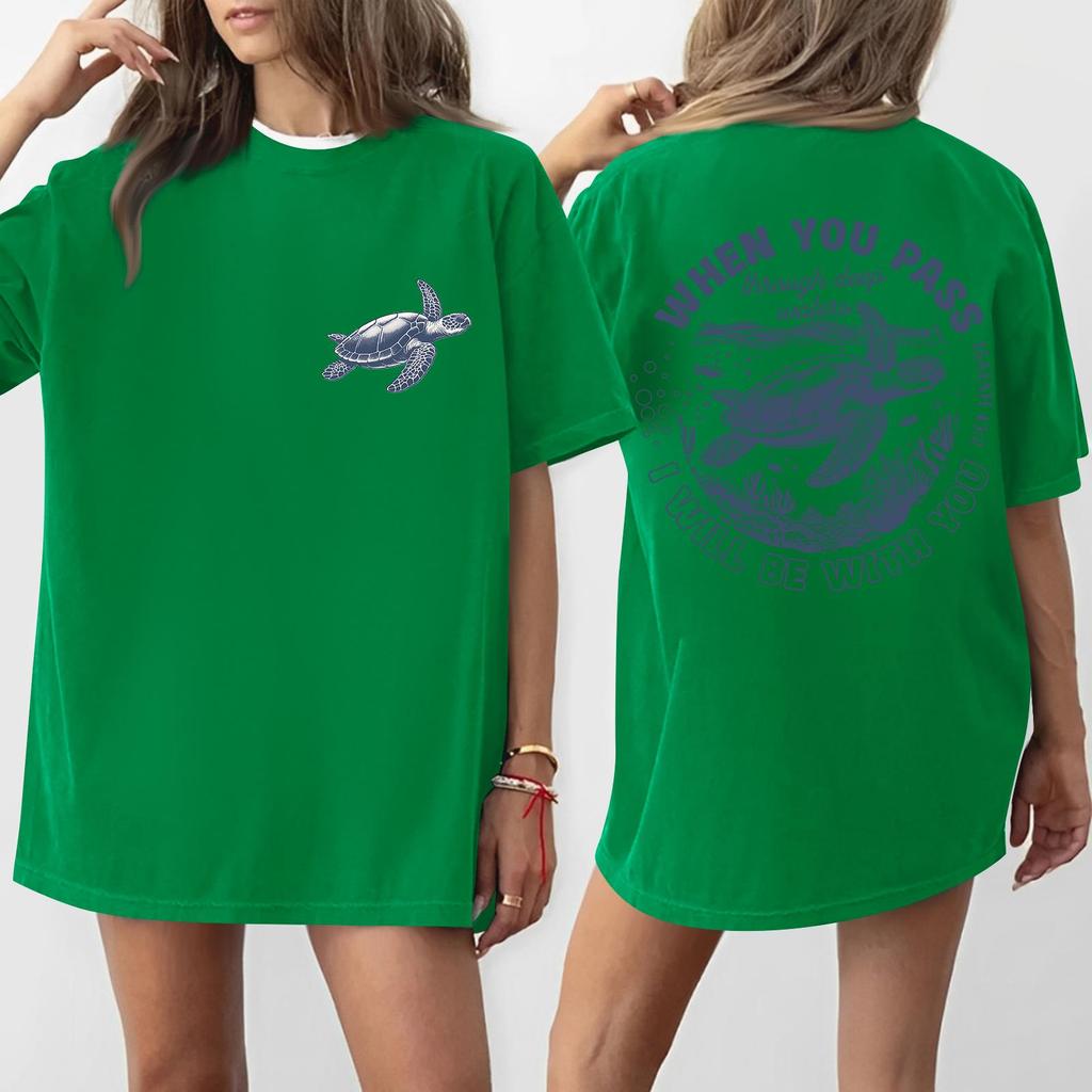 Women's Round Neck Printed Short-sleeved T-shirt Top