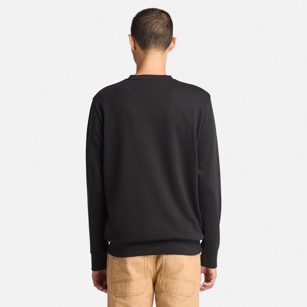 Timberland Men's Tree Logo Loopback Crew Neck Sweatshirt, Black, Size S (TB0A6AZR0011)