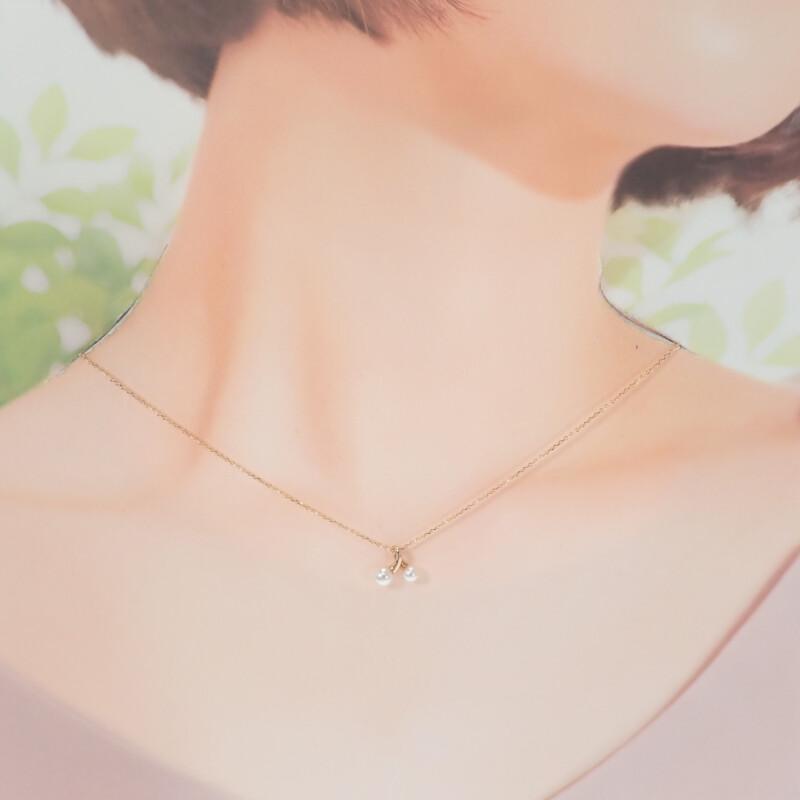 MIKIMOTO PP-20496I Necklace K18 Pink Gold Women
