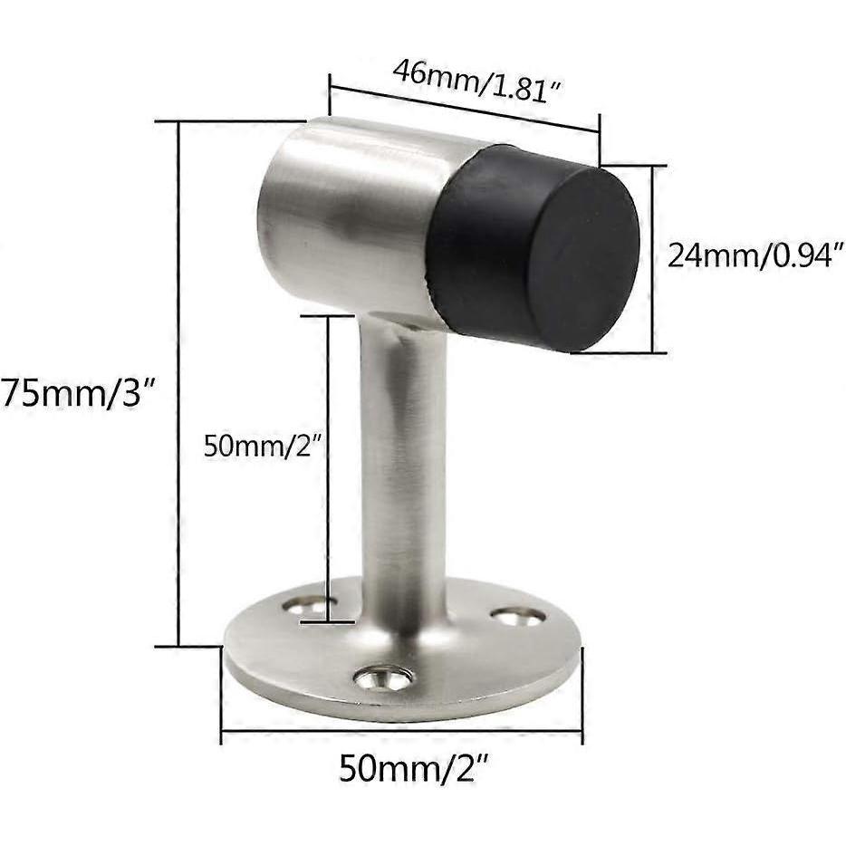 SCSYV 3 Inch / 75mm Heavy Duty Floor Stop, Door Stopper Stainless Steel Brushed Nickel - Pack of 1