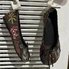 Retro Embroidery Designer Ballet Flats Women Bowknot Shallow Comfort Footwear Female Fashion Round Toe Mary Jane Shoes Women