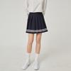 LIKK Line Contrast Pleated Skirt (Navy)_L4B1-Sk02C