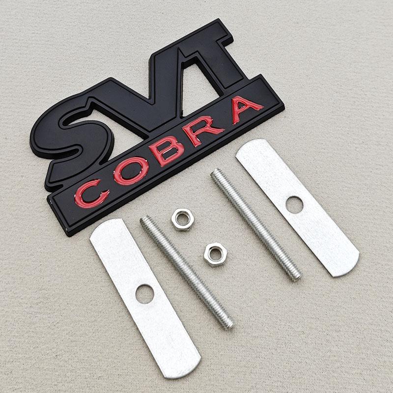 3D Metal Logo SVT COBRA Car Sticker Rear Trunk Badge Front Grille Emblem For Ford Mustang Shelby GT500 GT350 F150 GT Accessories