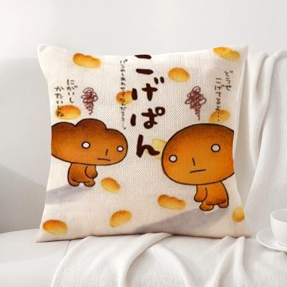 Japan Kawaii K-Kogepan Cushion Cover Summer Coolness Linen Fabric Double-Sided Printing Pillow Case Sofa Home Decor Gift