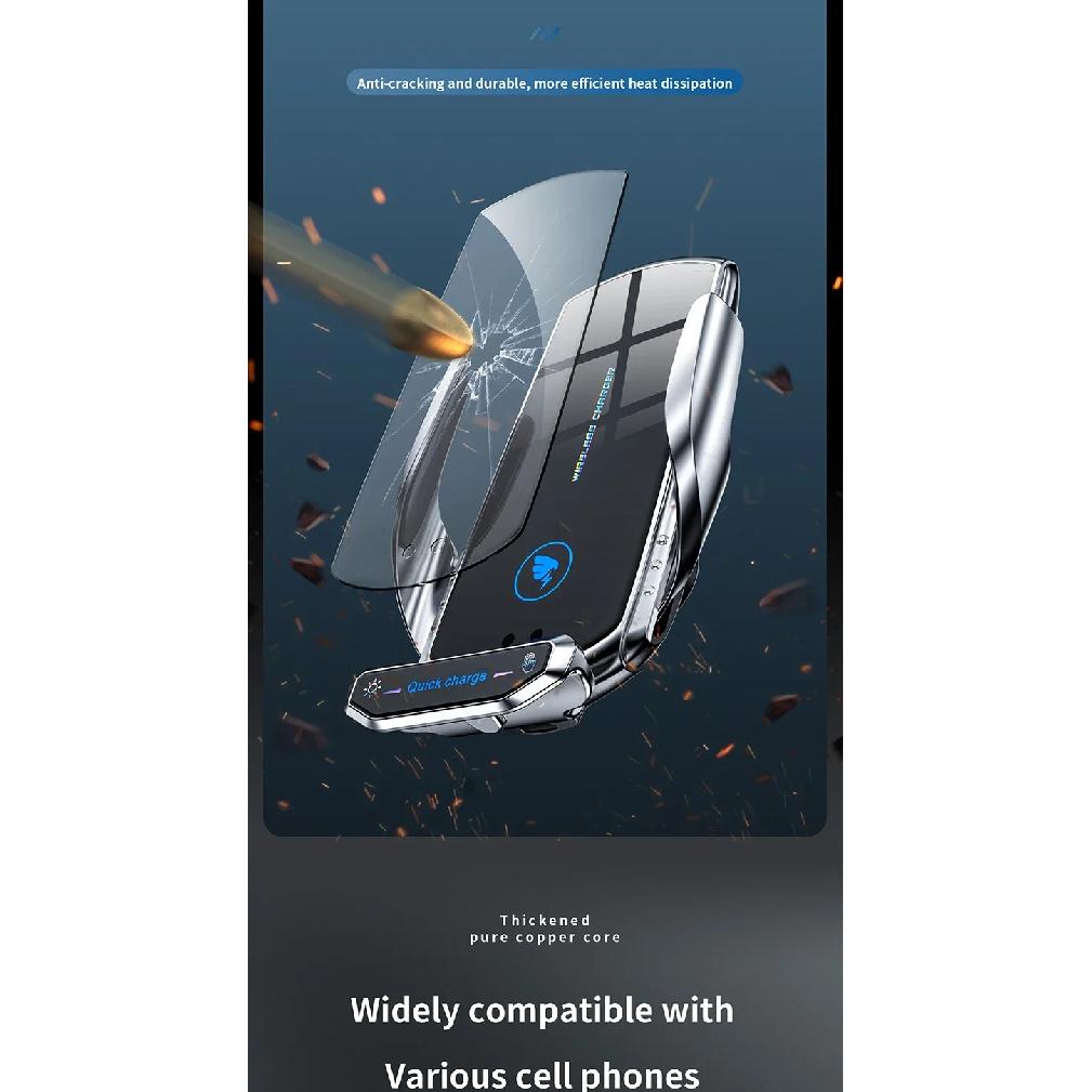 Caricabatterie Wireless Supporto per Telefono da Auto Stand Stazione di Ricarica Rapida 15W Per iPhone Xiaomi Samsung Huawei Caricabatterie Wireless Magnetico da Auto