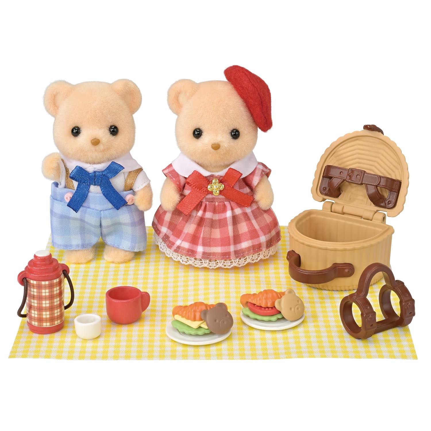 

Sylvanian Families Doll Furniture Set Biscuit Bear Siblings - Picnic Lunch FS-60 ST Mark Certified ages 3 up Toy Dollhouse. EPOCH.