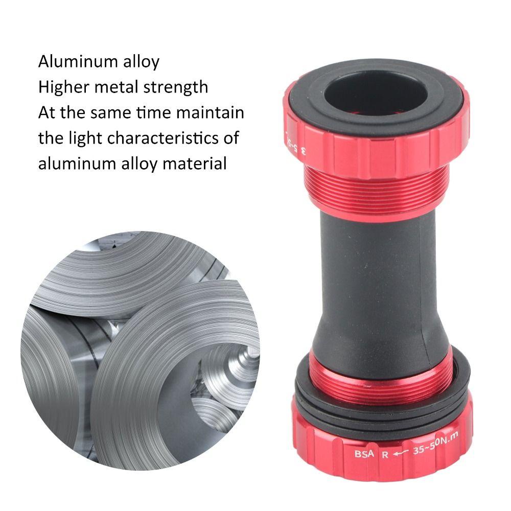 1.37x24T BB Bottom Bracket Road Bicycles Bottom Bracket Aluminum Alloy Mountain Bikes Bottom Bracket 68-73mm Steel Bearings