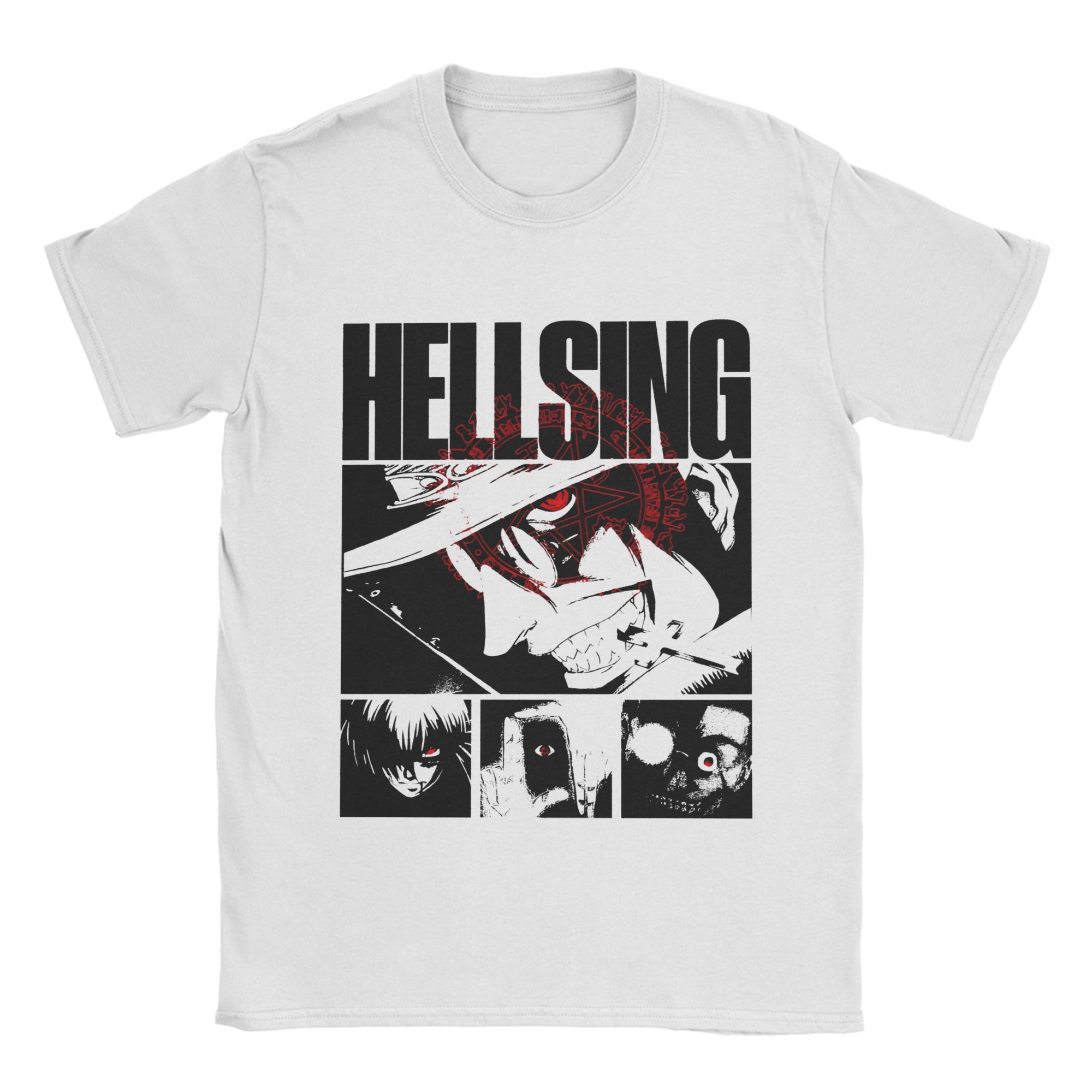 

Смешная футболка Hellsings для мужчин с круглым вырезом 100% хлопок с коротким рукавом Печатные топы S разноцветный