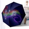 Music Drums Folding Umbrella Fashion Auto-Open 8 Iron Ribs Plastic Handle Foldable Sunshade Perfect Christmas Gifts
