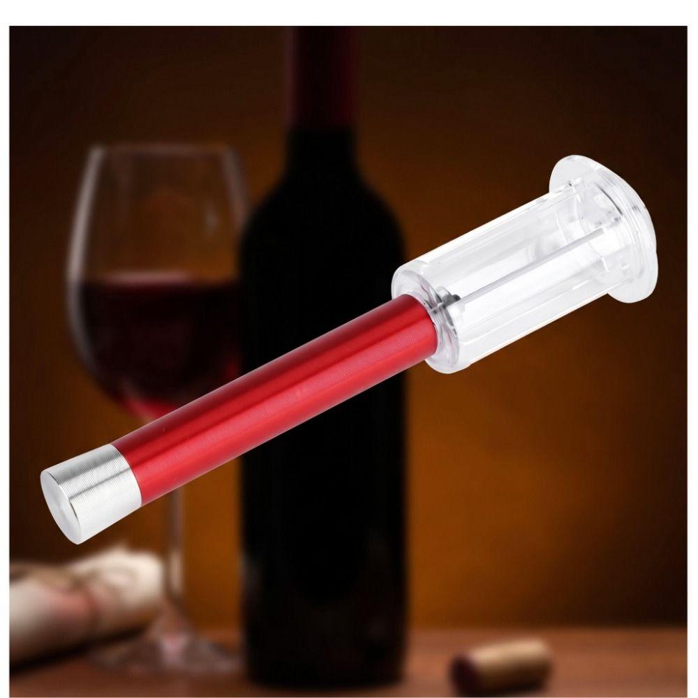 Red Cork Remover Aluminum+ABS Corkscrew Tools Easy Air Pump Pressure Bottle Opener  Red Wine Bottle