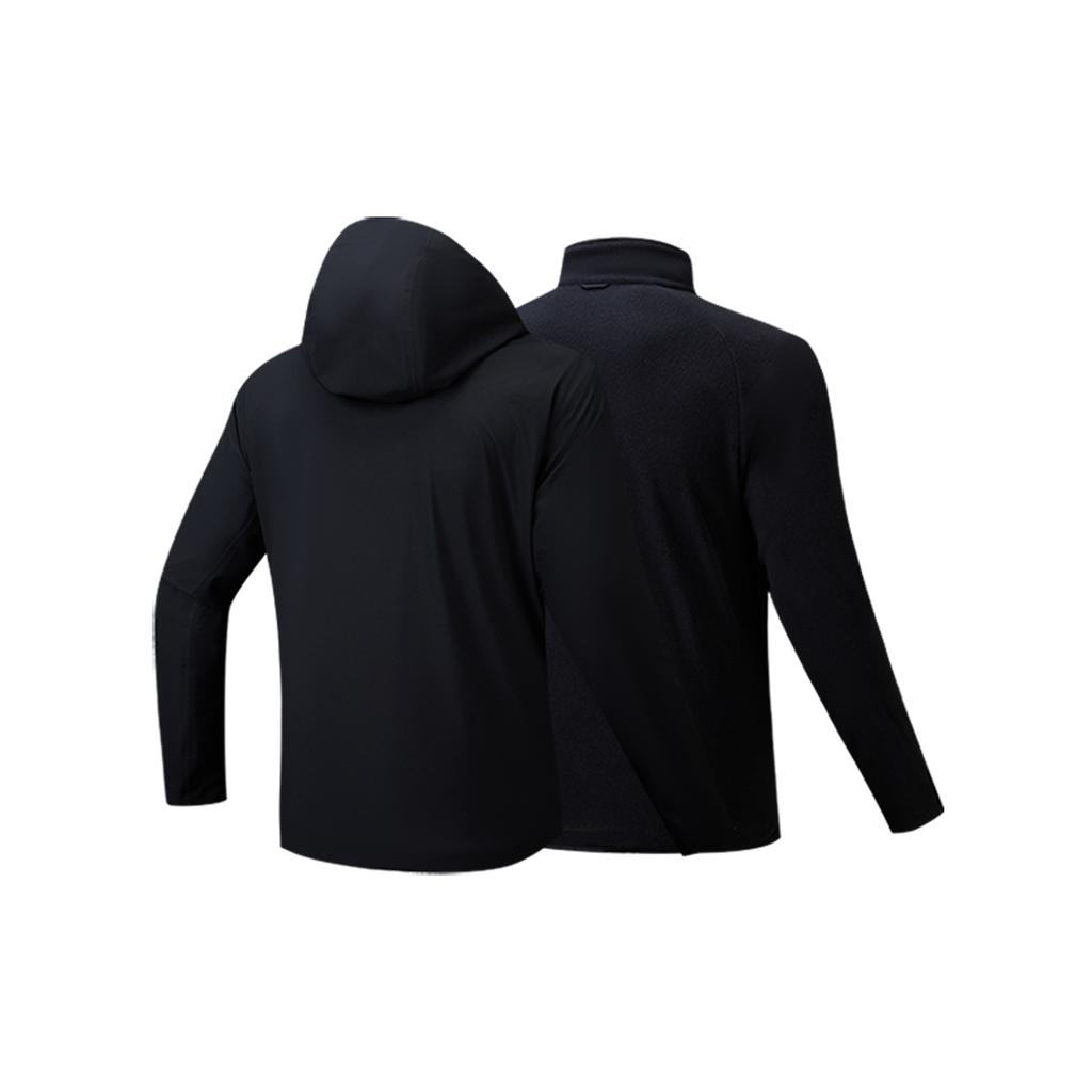 Anta Waterproof And Windproof To Keep Warm Windbreaker Jacket Men's Two Piece Set Basic Black 952546614-4