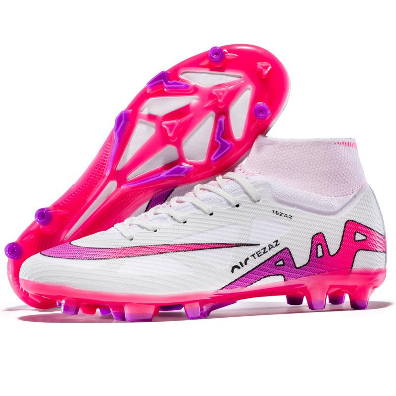 

Футбольные бутсы с высоким верхом мужские и женские детские сломанные шипы tf кожаные ноги искусственные плоские шипы AG молодежные и студенческие тренировочные бутсы 44